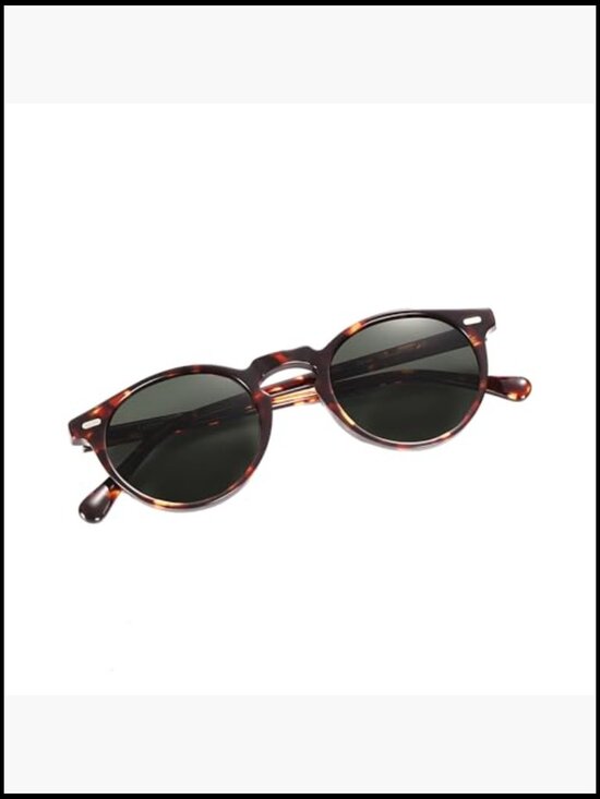 Vintage Round Polarized Sunglasses 100% UV400 Protection Acetate Frame
